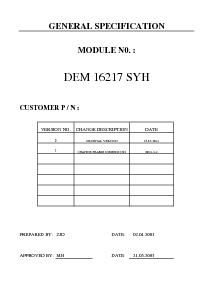 浏览型号DEM16217SYH的Datasheet PDF文件第2页
