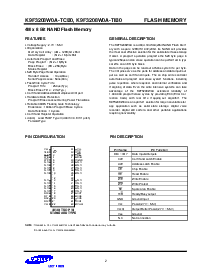 浏览型号K9F3208W0A-的Datasheet PDF文件第2页