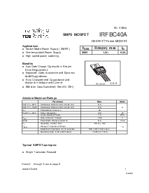 浏览型号IRFBC40A的Datasheet PDF文件第1页