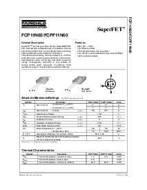 浏览型号FCPF11N60的Datasheet PDF文件第1页