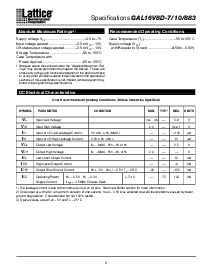 浏览型号GAL16V8D-15LR/833的Datasheet PDF文件第2页