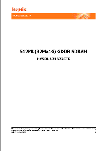 浏览型号HY5DU121622CTP-4的Datasheet PDF文件第1页