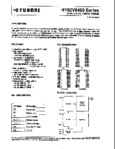 浏览型号HY62V8400的Datasheet PDF文件第1页