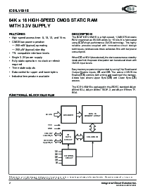 浏览型号IC61LV6416-12T的Datasheet PDF文件第2页