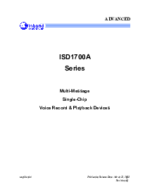 浏览型号ISD1750A的Datasheet PDF文件第1页