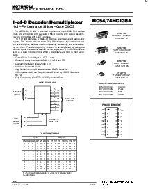 浏览型号MC54HC138AJ的Datasheet PDF文件第1页