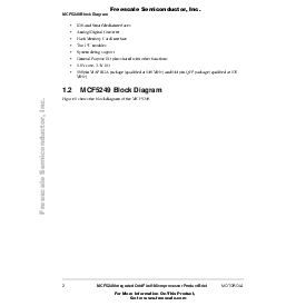 浏览型号MCF5249PB的Datasheet PDF文件第2页