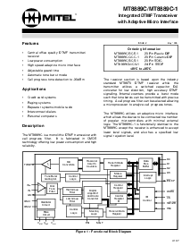 浏览型号MT8889CE的Datasheet PDF文件第1页
