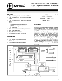 浏览型号MT9092AP的Datasheet PDF文件第1页