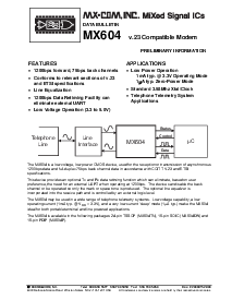 浏览型号MX604的Datasheet PDF文件第1页