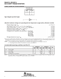 浏览型号SN74HC14DBR的Datasheet PDF文件第2页