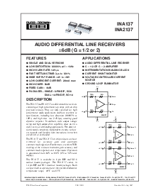 浏览型号INA137PA的Datasheet PDF文件第1页