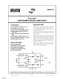 浏览型号INA114BP的Datasheet PDF文件第1页