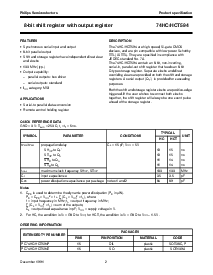 浏览型号PC74HCT594P的Datasheet PDF文件第2页