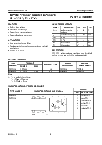 浏览型号PUMH10的Datasheet PDF文件第2页