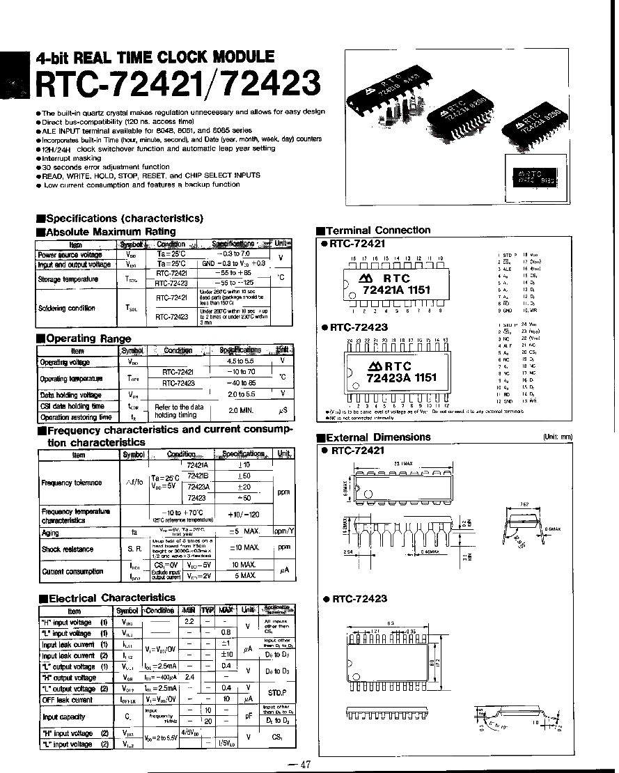 浏览型号RTC72423的Datasheet PDF文件第1页
