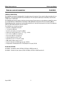 浏览型号SAA3004P的Datasheet PDF文件第2页