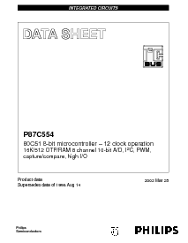 浏览型号P87C554SBAA的Datasheet PDF文件第1页