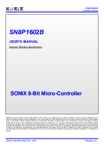 浏览型号SN8P1602BX的Datasheet PDF文件第1页