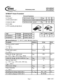 浏览型号SPD30P06P的Datasheet PDF文件第1页