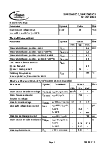 浏览型号SPI20N65C3的Datasheet PDF文件第2页