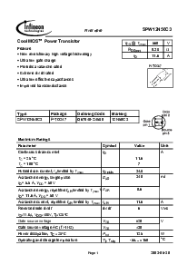 浏览型号SPW12N50C3的Datasheet PDF文件第1页