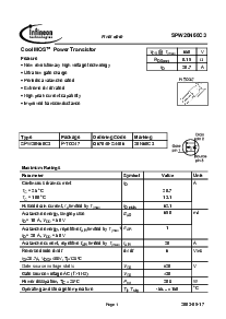 浏览型号SPW20N60C3的Datasheet PDF文件第1页