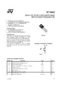 浏览型号ST13003的Datasheet PDF文件第1页