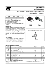 浏览型号STD4NB40-1的Datasheet PDF文件第1页