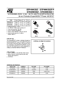 浏览型号STD4NK50Z的Datasheet PDF文件第1页