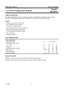 浏览型号TDA1521Q的Datasheet PDF文件第2页