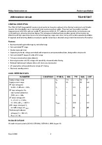 浏览型号TDA1072AT的Datasheet PDF文件第2页