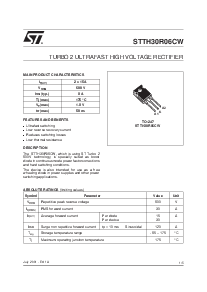 浏览型号STTH30R06CW的Datasheet PDF文件第1页