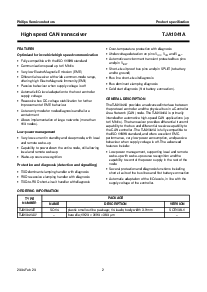 浏览型号TJA1041AT的Datasheet PDF文件第2页