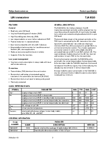 浏览型号TJA1020_5的Datasheet PDF文件第2页