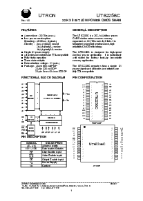 浏览型号UT62256CPC-70的Datasheet PDF文件第1页