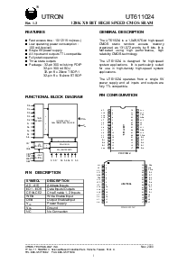 浏览型号UT611024JC-15的Datasheet PDF文件第1页