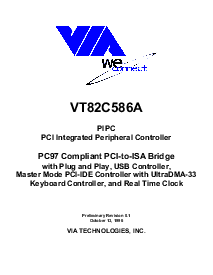 浏览型号VT82C586A的Datasheet PDF文件第1页