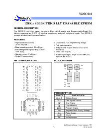 浏览型号W27C010-70的Datasheet PDF文件第1页