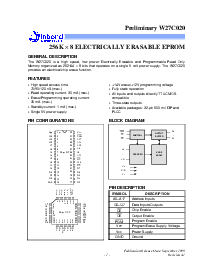 浏览型号W27C020P-70的Datasheet PDF文件第1页