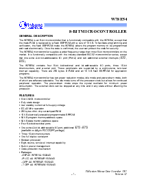 浏览型号W78E54P-16的Datasheet PDF文件第1页