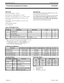 浏览型号74LV245PWDH的Datasheet PDF文件第2页