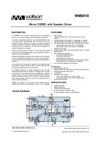 浏览型号WM8510GEDS的Datasheet PDF文件第1页