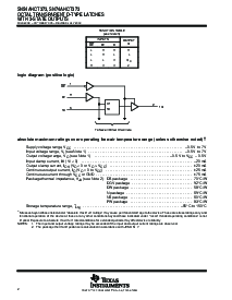 浏览型号SN74AHCT373DWRE4的Datasheet PDF文件第2页