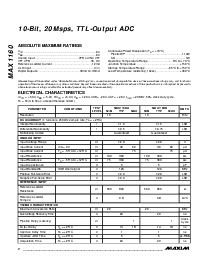 浏览型号MAX1160BCPI的Datasheet PDF文件第2页