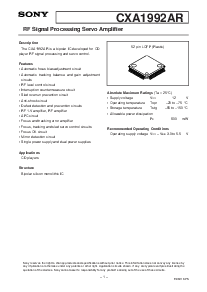 浏览型号CXA1992AR的Datasheet PDF文件第1页