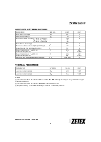 浏览型号ZXMN2A01FTA的Datasheet PDF文件第2页