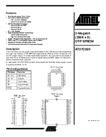 浏览型号AT27C020-55JC的Datasheet PDF文件第1页