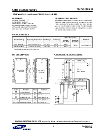 浏览型号KM6164000B的Datasheet PDF文件第2页