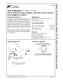 浏览型号LM4875MM的Datasheet PDF文件第1页